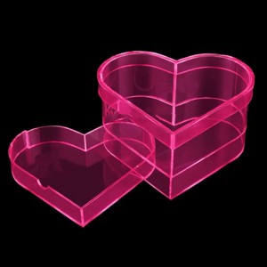 caja de corazón de acrílico