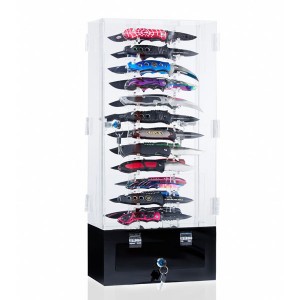 Acrylic Knife Display with Lock