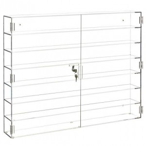 Acrylic Locking 6 Shelf Front Opening Wall Mount Display Case