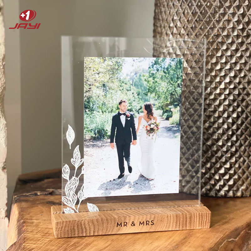 Acrylic Picture Frame With Wood Base