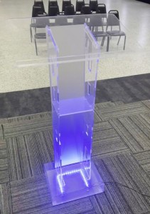 Acrylic podiums with light