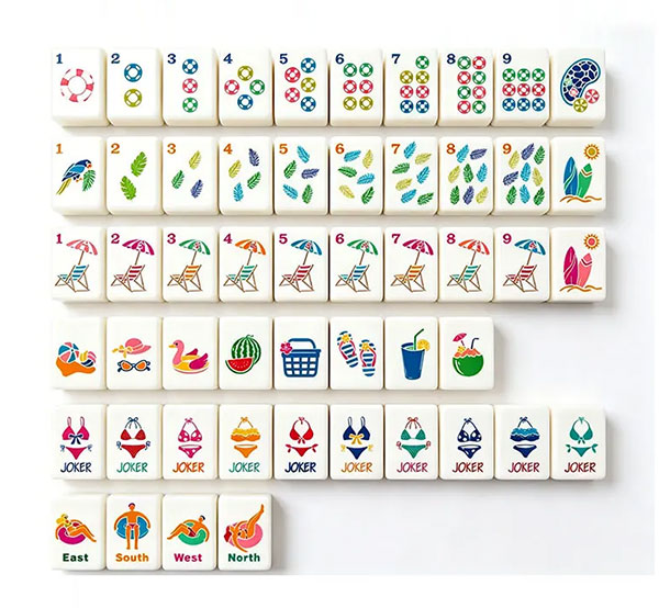 Beach Themed American mahjong tiles