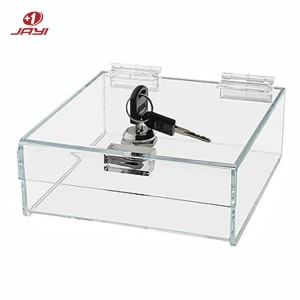 Caja de acrílico transparente con tapa con cerradura