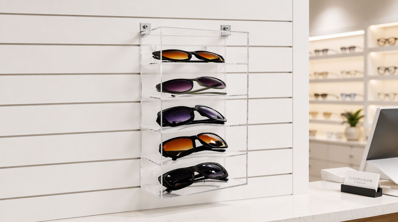 Clear acrylic wall display case for collectibles