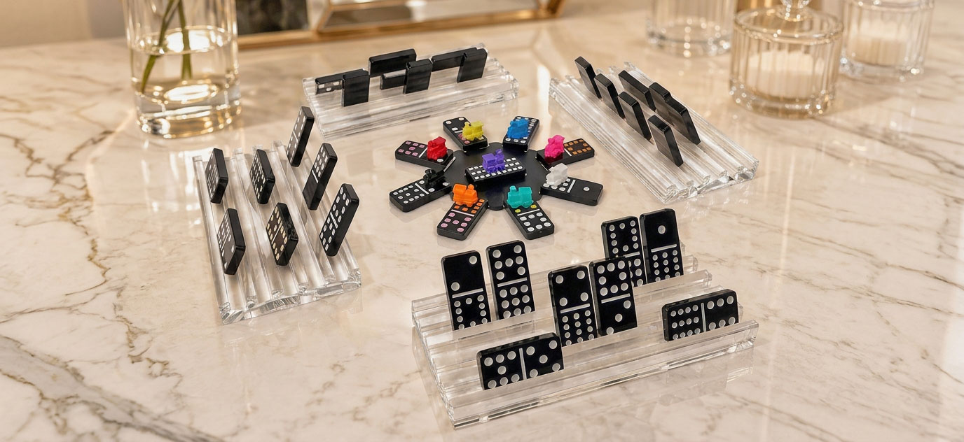 Custom Acrylic Double 12 Mexican Train Dominoes Game