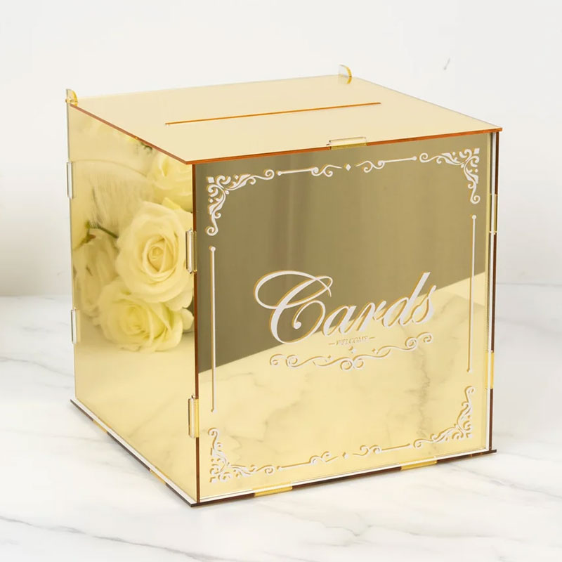 Gold Acrylic Card Box