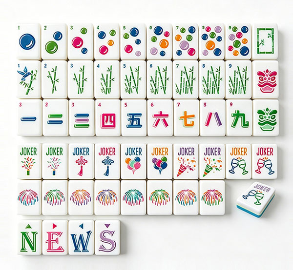 Holiday Themed American mahjong tiles