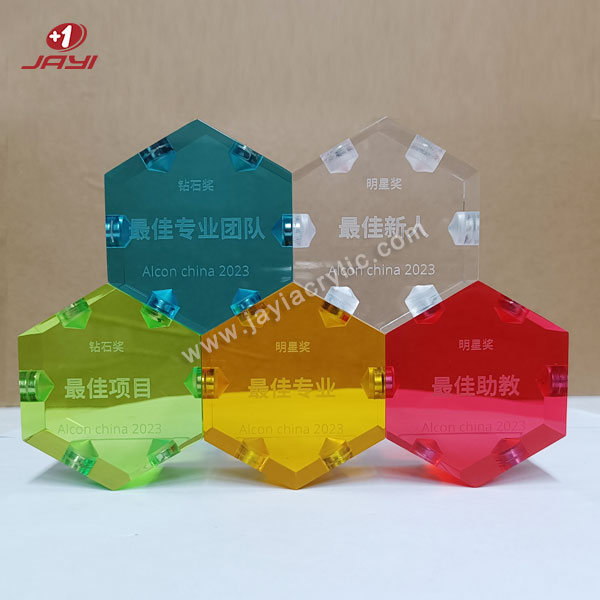 Magnetic Hexagon Acrylic Trophy - Jayi Acrylic