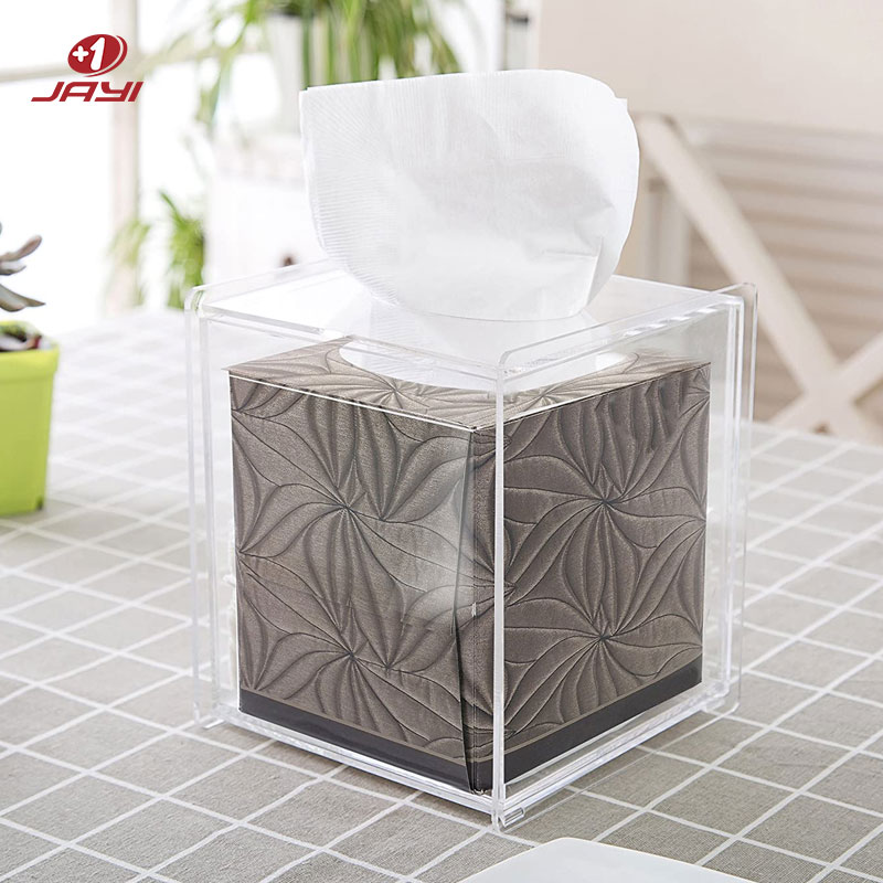 Square acrylic tissue box
