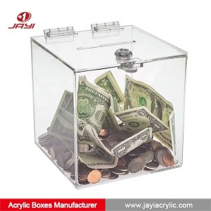 acrylic money box with lock