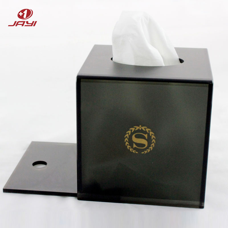 Acrylic Tissue Box Cover, Rectangular Facial Tissue Holder, Black