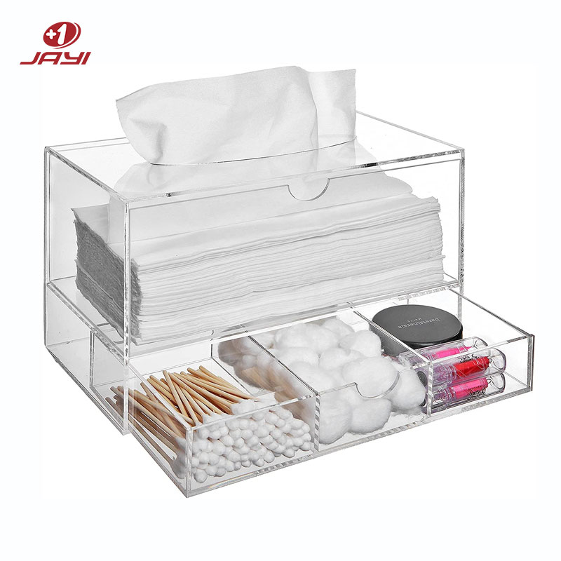 acrylic tissue box with drawer