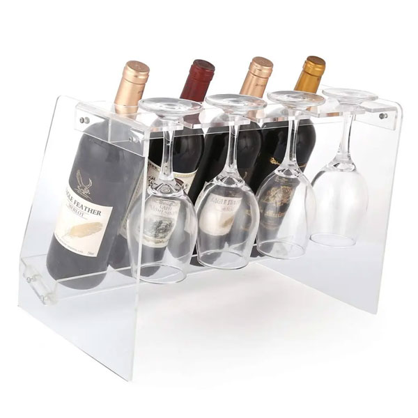 clear acrylic wine bottle display rack