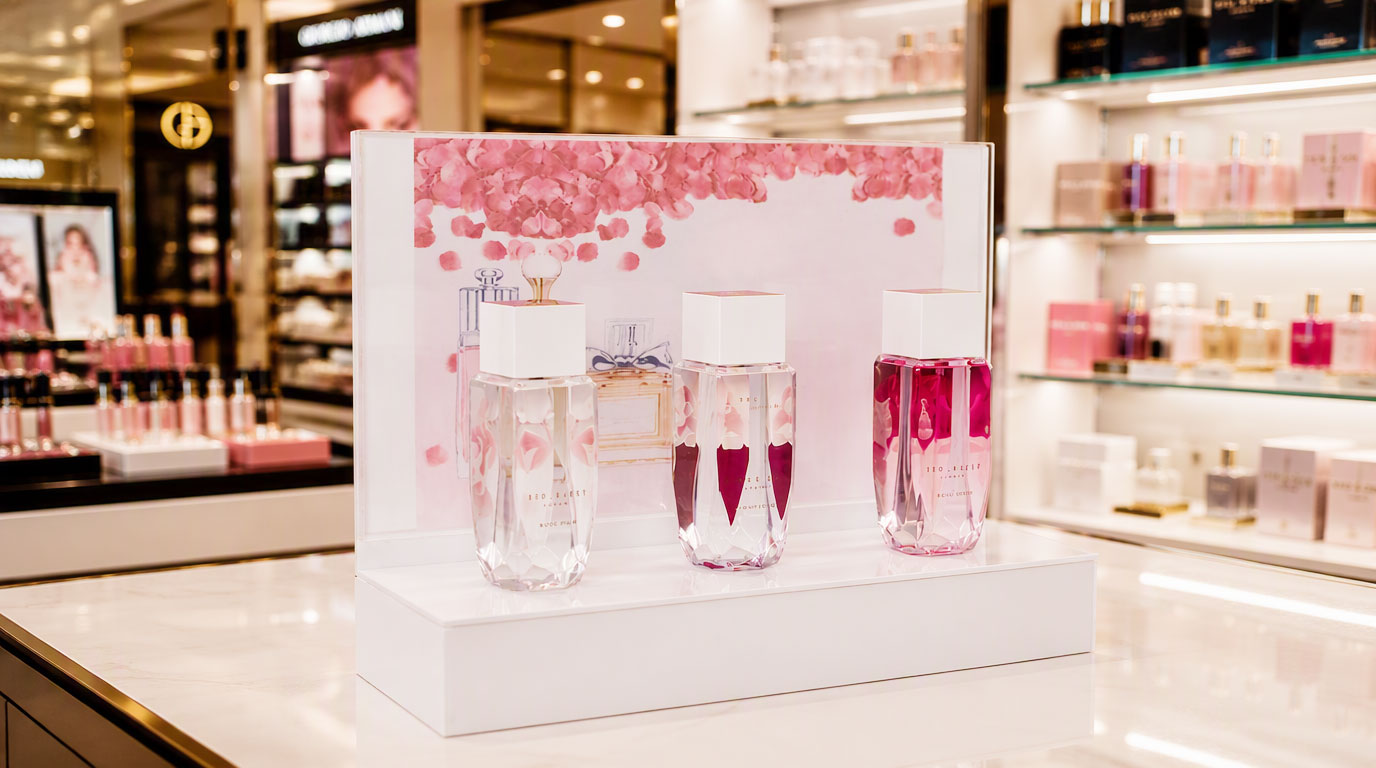 custom acrylic cosmetic display stand