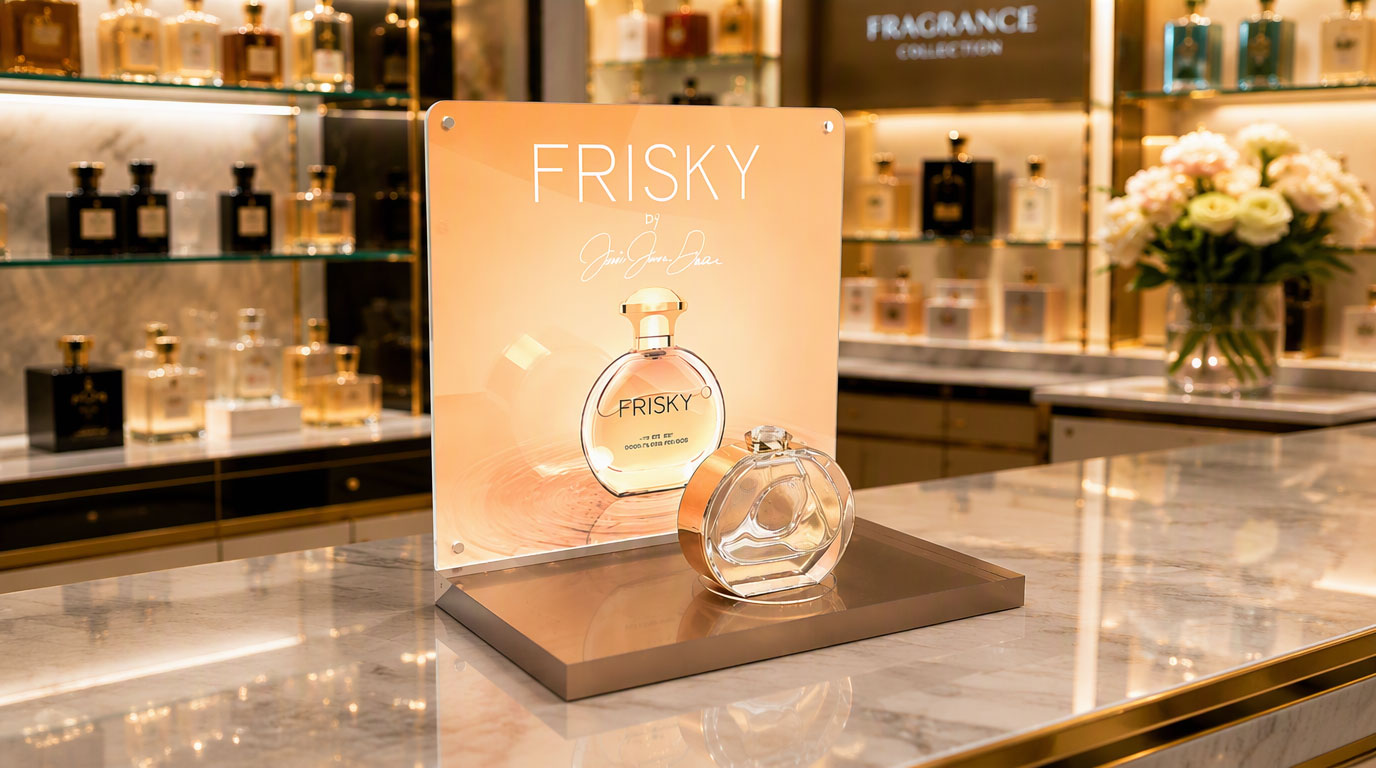 custom acrylic perfume display stand