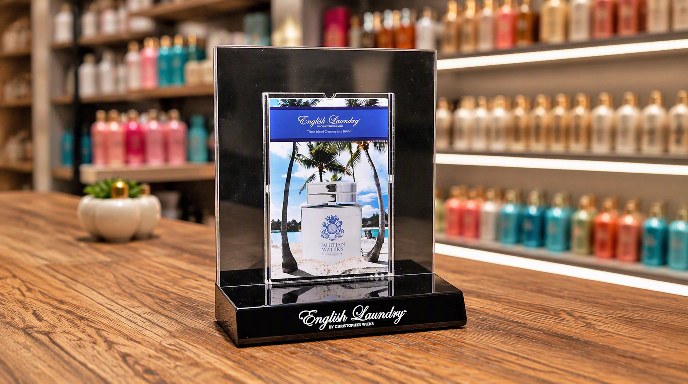 custom acrylic perfume display stand