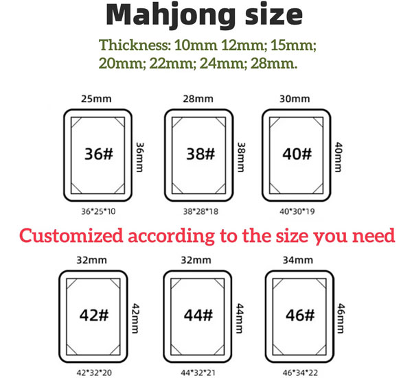 mahjong size