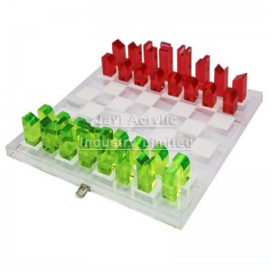 neon acrylic chess set