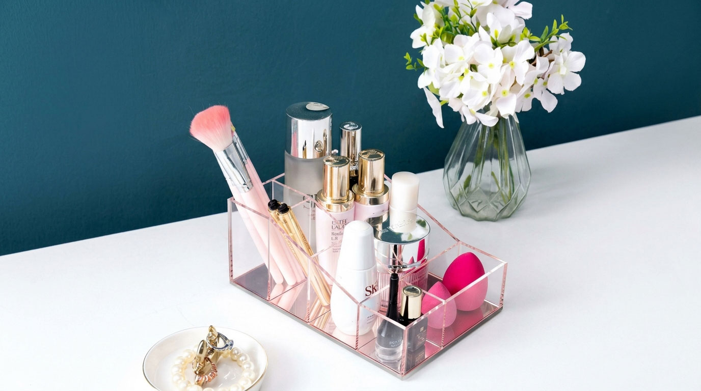open-shelf acrylic organizer