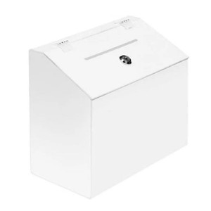 white acrylic box with lock